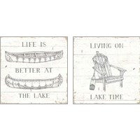 Framed 'Lake Sketches  2 Piece Art Print Set' border=