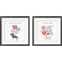 Framed 'Paws of Love 2 Piece Framed Art Print Set' border=