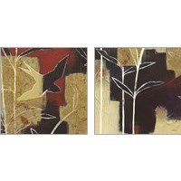 Framed 'Sun Stems Tile 2 Piece Art Print Set' border=