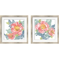 Framed 'Peony in the Pink  2 Piece Framed Art Print Set' border=