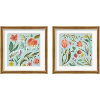 Framed 'Spring Botanical 2 Piece Framed Art Print Set' border=