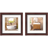 Framed 'Marble Bath 2 Piece Framed Art Print Set' border=