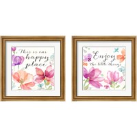 Framed 'Poppy Field Sentiment 2 Piece Framed Art Print Set' border=