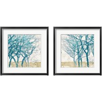 Framed 'Turquoise Trees 2 Piece Framed Art Print Set' border=