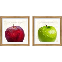 Framed 'La Pomme Rouge et Vert 2 Piece Framed Art Print Set' border=