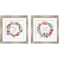 Framed 'Bright Petals 2 Piece Framed Art Print Set' border=