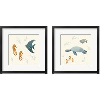 Framed 'Ocean Life Sea Turtle 2 Piece Framed Art Print Set' border=
