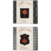 Framed 'Tartan Lodge Shield 2 Piece Canvas Print Set' border=