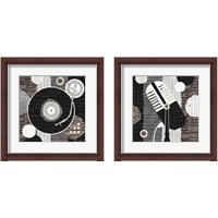 Framed 'Rock N Roll Neutral 2 Piece Framed Art Print Set' border=