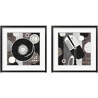 Framed 'Rock N Roll Neutral 2 Piece Framed Art Print Set' border=