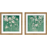 Framed 'Cherry Cloud Jade 2 Piece Framed Art Print Set' border=