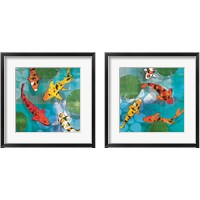 Framed 'Lucky Koi 2 Piece Framed Art Print Set' border=