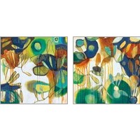 Framed 'Tropical Burst 2 Piece Art Print Set' border=