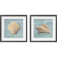 Framed 'Beach Collection 2 Piece Framed Art Print Set' border=