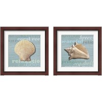 Framed 'Beach Collection 2 Piece Framed Art Print Set' border=