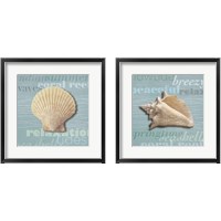 Framed 'Beach Collection 2 Piece Framed Art Print Set' border=