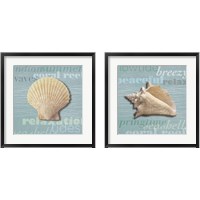 Framed 'Beach Collection 2 Piece Framed Art Print Set' border=