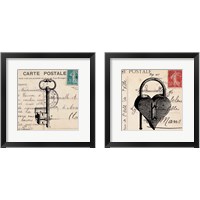 Framed 'Key To My Heart 2 Piece Framed Art Print Set' border=