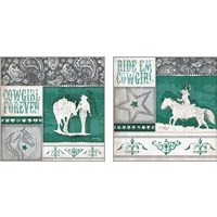 Framed 'Cowgirl Forever 2 Piece Art Print Set' border=
