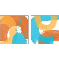 Framed 'Summer Color 2 Piece Art Print Set' border=
