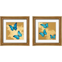 Framed 'Cerulean Butterfly 2 Piece Framed Art Print Set' border=