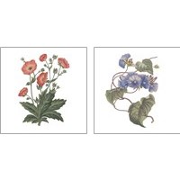 Framed 'Monument Etching Tile Flowers 2 Piece Art Print Set' border=