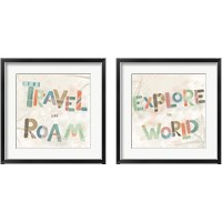 Framed 'Explore the World 2 Piece Framed Art Print Set' border=