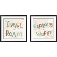 Framed 'Explore the World 2 Piece Framed Art Print Set' border=