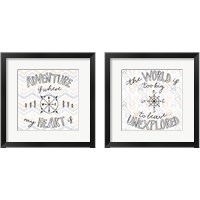 Framed 'World Traveler  2 Piece Framed Art Print Set' border=