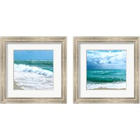 Framed 'Teal Surf 2 Piece Framed Art Print Set' border=