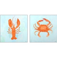 Framed 'Orange Claw Buddies 2 Piece Art Print Set' border=