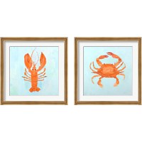 Framed 'Orange Claw Buddies 2 Piece Framed Art Print Set' border=