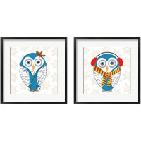 Framed 'Christmas Owl 2 Piece Framed Art Print Set' border=