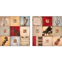 Framed 'Feel the Music 2 Piece Art Print Set' border=