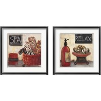 Framed 'Red Jungle Spa 2 Piece Framed Art Print Set' border=