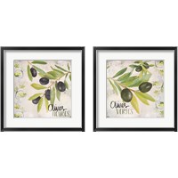 Framed 'Olives Noires et Vertes 2 Piece Framed Art Print Set' border=