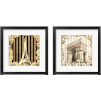 Framed 'Golden Paris 2 Piece Framed Art Print Set' border=