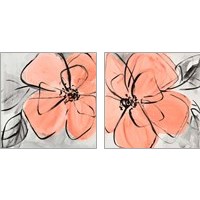 Framed 'Cafe Rose 2 Piece Art Print Set' border=