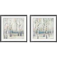 Framed 'Watercolor December Birch 2 Piece Framed Art Print Set' border=