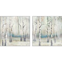 Framed 'Watercolor December Birch 2 Piece Art Print Set' border=