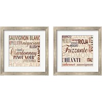 Framed 'Wine Words 2 Piece Framed Art Print Set' border=