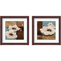 Framed 'White Poppies 2 Piece Framed Art Print Set' border=