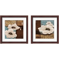 Framed 'White Poppies 2 Piece Framed Art Print Set' border=