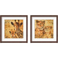 Framed 'Safari Mother and Son 2 Piece Framed Art Print Set' border=