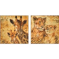 Framed 'Safari Mother and Son 2 Piece Art Print Set' border=