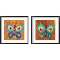 Framed 'Ikat Flutter2 Piece Framed Art Print Set' border=