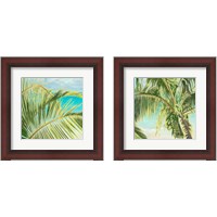 Framed 'Bright Coconut Palm 2 Piece Framed Art Print Set' border=