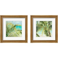 Framed 'Bright Coconut Palm 2 Piece Framed Art Print Set' border=