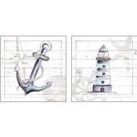 Framed 'Explore Nautical 2 Piece Art Print Set' border=