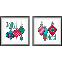 Framed 'Joyful Christmas Ornaments 2 Piece Framed Art Print Set' border=